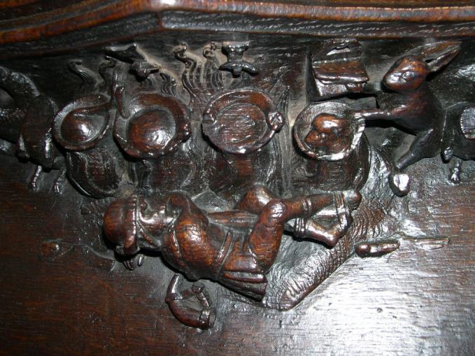 Rabbits cooking the hunter